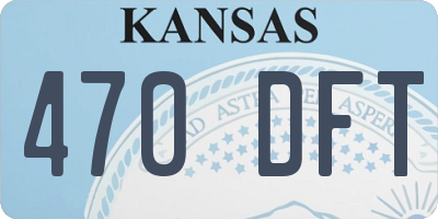 KS license plate 470DFT
