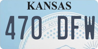 KS license plate 470DFW
