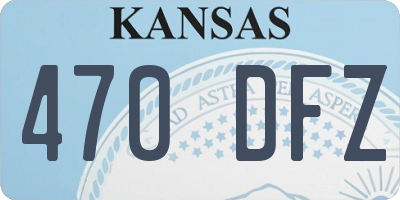 KS license plate 470DFZ