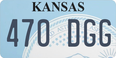 KS license plate 470DGG