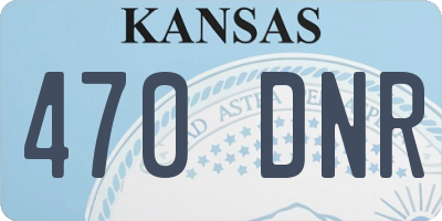KS license plate 470DNR