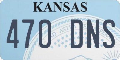 KS license plate 470DNS