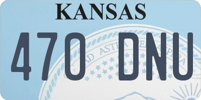 KS license plate 470DNU