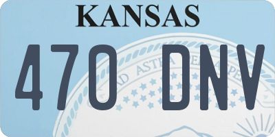 KS license plate 470DNV