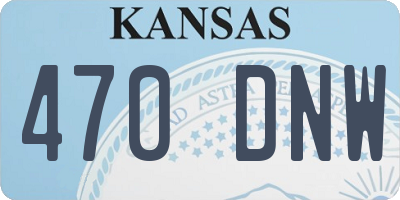 KS license plate 470DNW