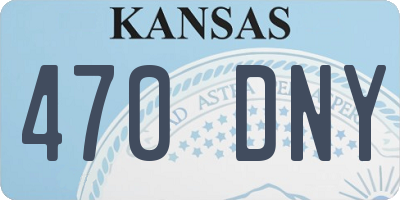 KS license plate 470DNY