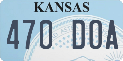KS license plate 470DOA