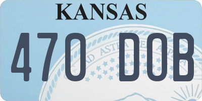KS license plate 470DOB