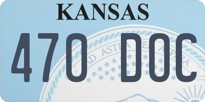 KS license plate 470DOC