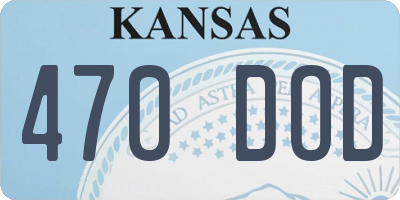 KS license plate 470DOD