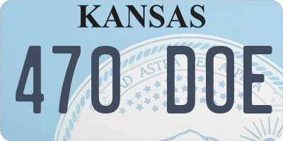 KS license plate 470DOE