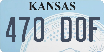 KS license plate 470DOF