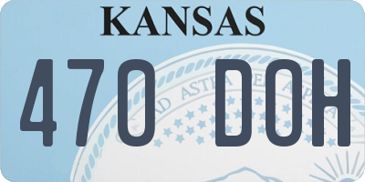 KS license plate 470DOH
