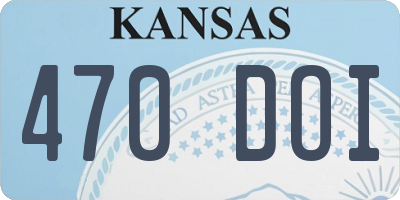 KS license plate 470DOI