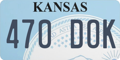 KS license plate 470DOK