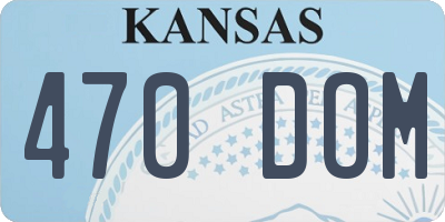 KS license plate 470DOM