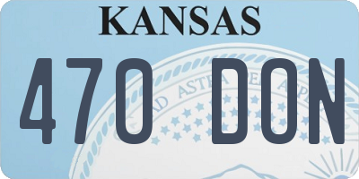 KS license plate 470DON
