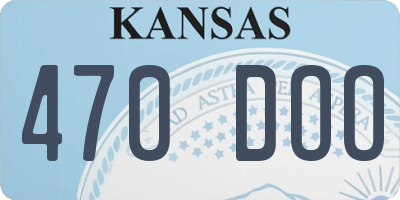 KS license plate 470DOO
