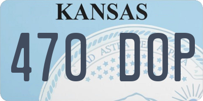 KS license plate 470DOP