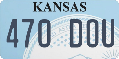 KS license plate 470DOU