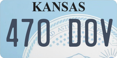 KS license plate 470DOV