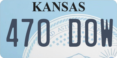 KS license plate 470DOW