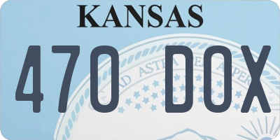 KS license plate 470DOX