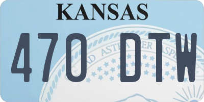 KS license plate 470DTW