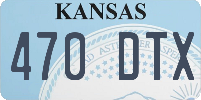 KS license plate 470DTX