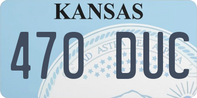 KS license plate 470DUC