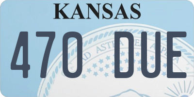 KS license plate 470DUE