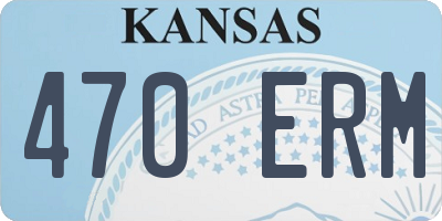 KS license plate 470ERM