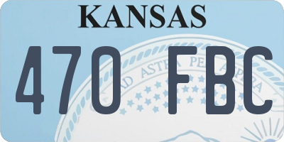 KS license plate 470FBC