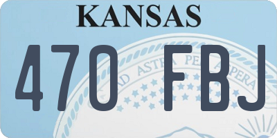 KS license plate 470FBJ