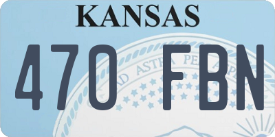 KS license plate 470FBN