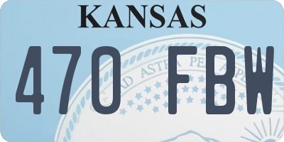 KS license plate 470FBW