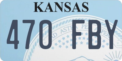 KS license plate 470FBY