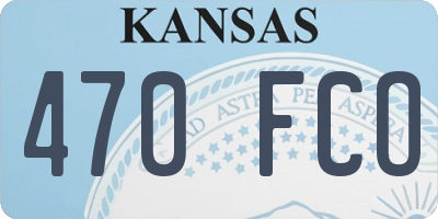 KS license plate 470FCO