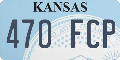 KS license plate 470FCP