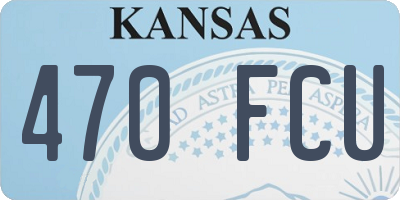 KS license plate 470FCU