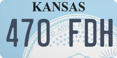 KS license plate 470FDH