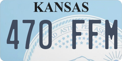 KS license plate 470FFM
