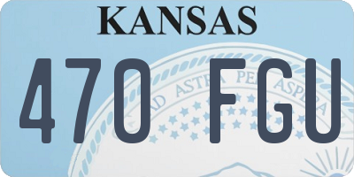 KS license plate 470FGU