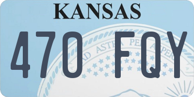 KS license plate 470FQY
