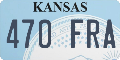 KS license plate 470FRA