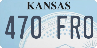KS license plate 470FRO