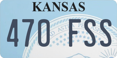 KS license plate 470FSS