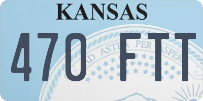 KS license plate 470FTT