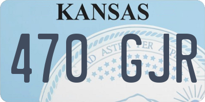 KS license plate 470GJR