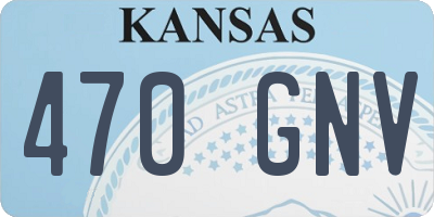 KS license plate 470GNV